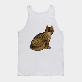 Cat - American Curl - Shorthair Dark Brown Tabby Tank Top